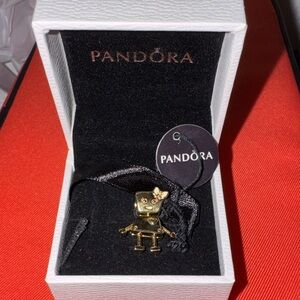 Pandora Gold Plated Bella Bot Charm with Bow Detail